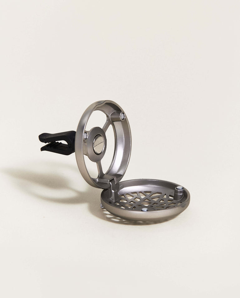 Graphic Car Diffuser Vent Clip—Matte Silver