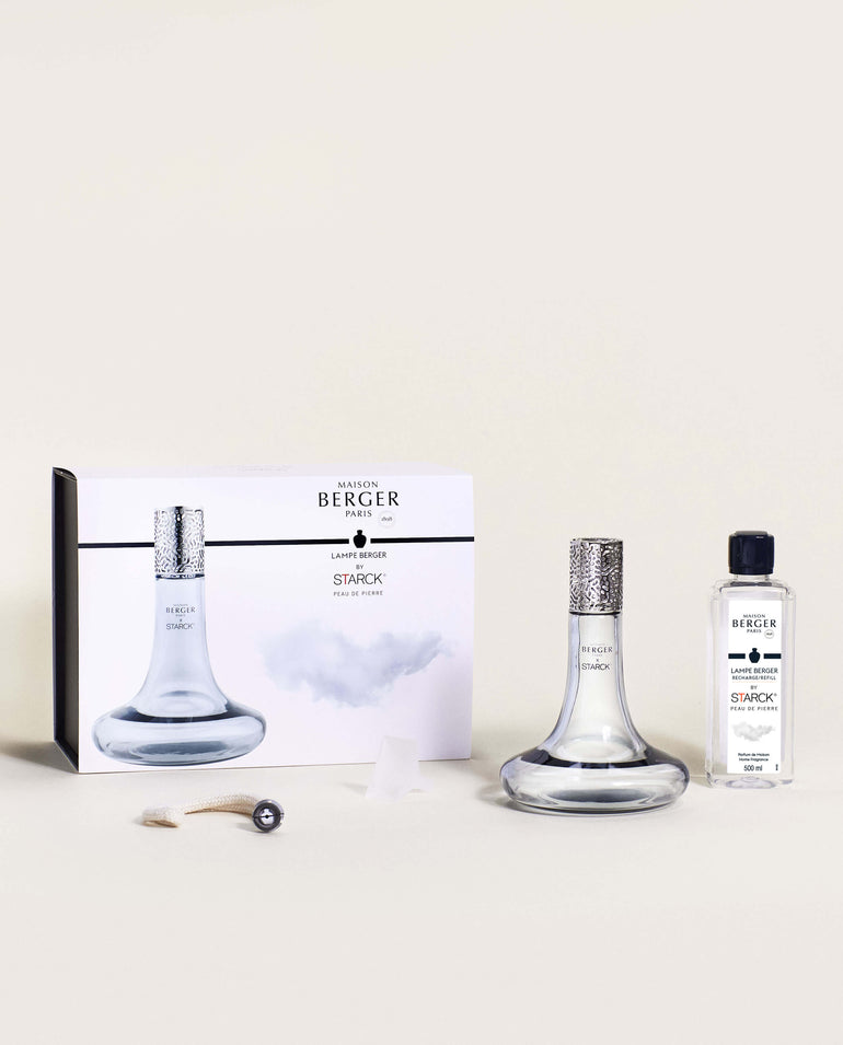 Starck Home Fragrance Lamp Gift Set with Peau de Pierre—Grey