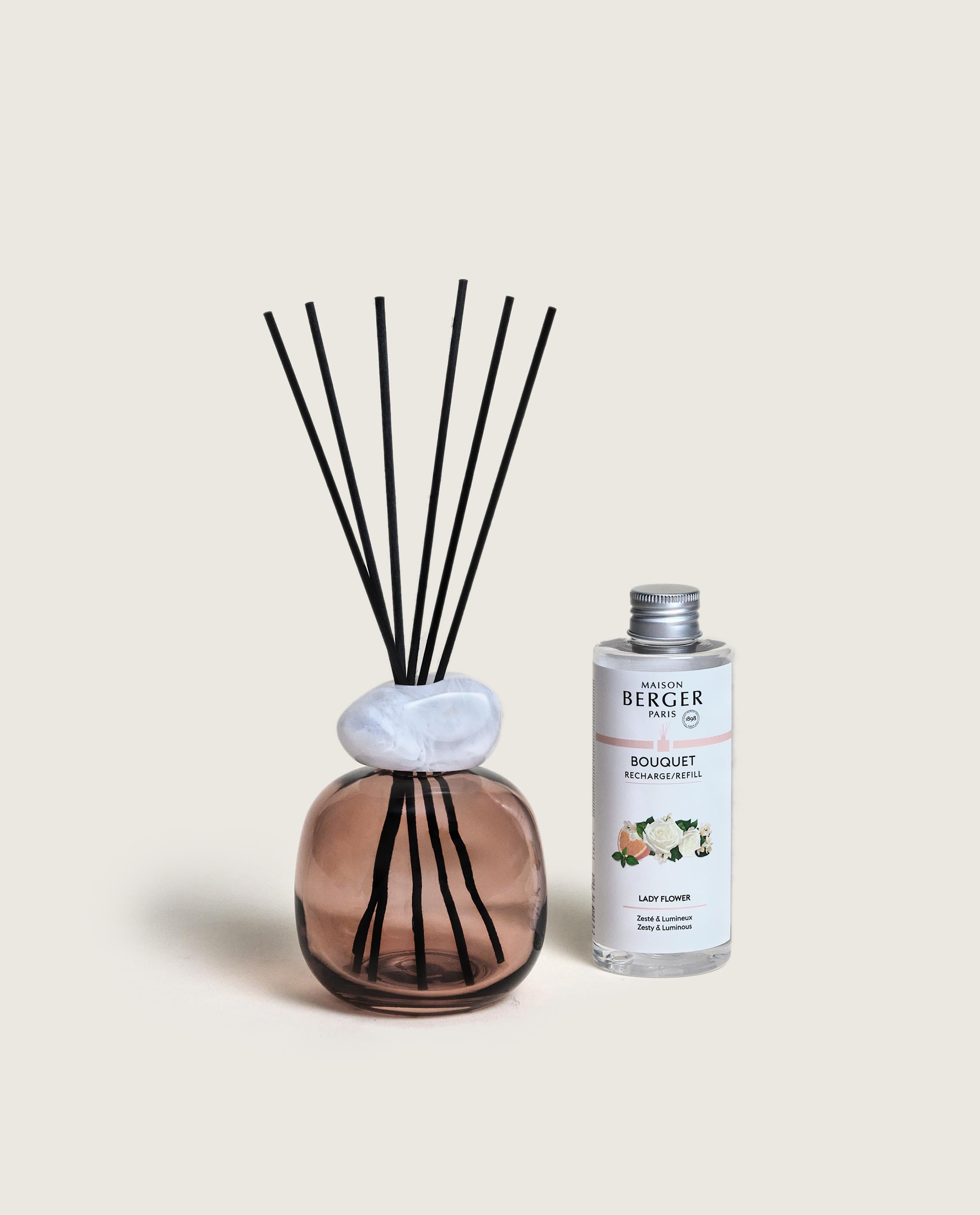 Mineral Burnt Sienna/White Reed Diffuser Gift Set with Lady Flower ...